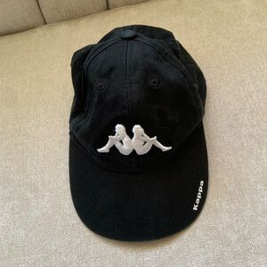 Kappa Black Cap with White Embroidered Logo